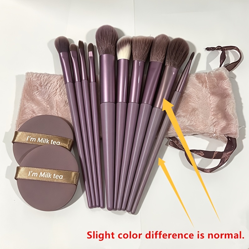 TEMU 16-delige complete set make-upgereedschap voor beginners, inclusief draagbare opbergtas + make-upkwast + natte en droge spons + combinatieset,