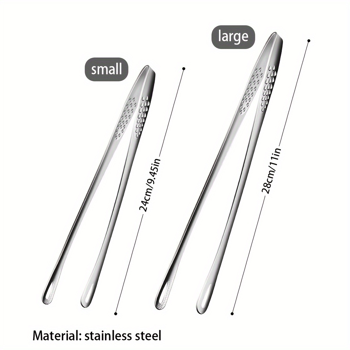 TEMU 2pcs Stainless Steel Bbq Tongs - Grilling, Steaming & Serving Bread & Pastries - Tool For Outdoor Parties