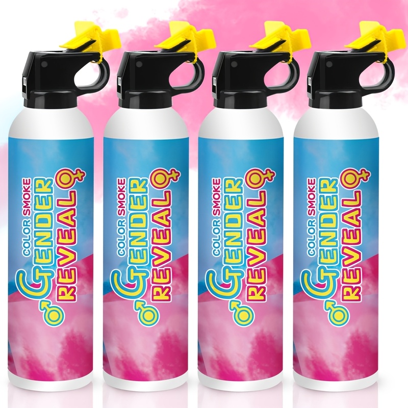 Image of 4pcs Gender Reveal Confetti Cannon Set, Gender Reveal Smoke , High Quality Gender Reveal Supplies, Party Spray , Party Decorations, Suitable For Celebrations, Festivals And Parties