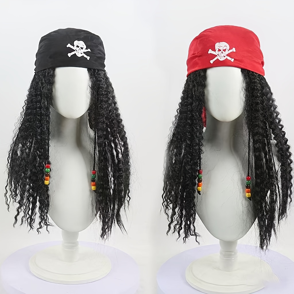 a holiday dress wig for everyone   captain same bandana wig set easy to style easy to trim increase hair volume holiday dress up cosplay universal wig for   parties and  