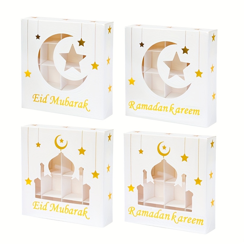 

Elegant 2pcs Eid Gift Boxes With Golden Stamping - Ramadan Castle Design, Celebrations & Party Favors