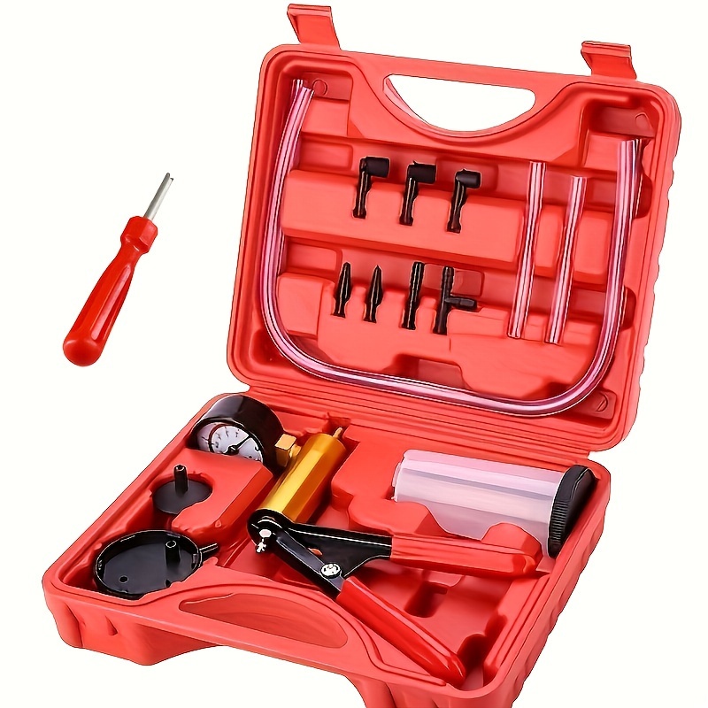 Kit de 22 peças para purgar travões e bomba de fluido com testador de bomba de vácuo, extractor de válvulas e ferramentas para limpeza do cilindro mestre