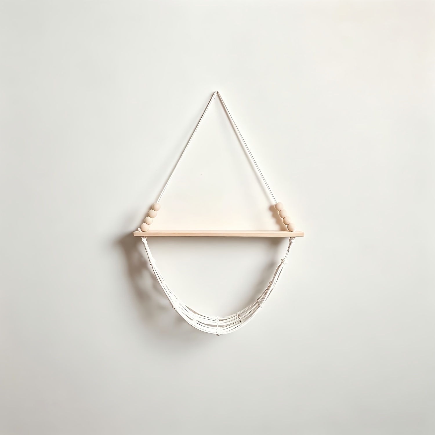 TEMU 1pc Woven Bead Ornament Wall Shelf, Multifunctional Floating Storage Rack, Bohemian Style Wall Display Shelf, Cute Decorative Shelf Suitable For
