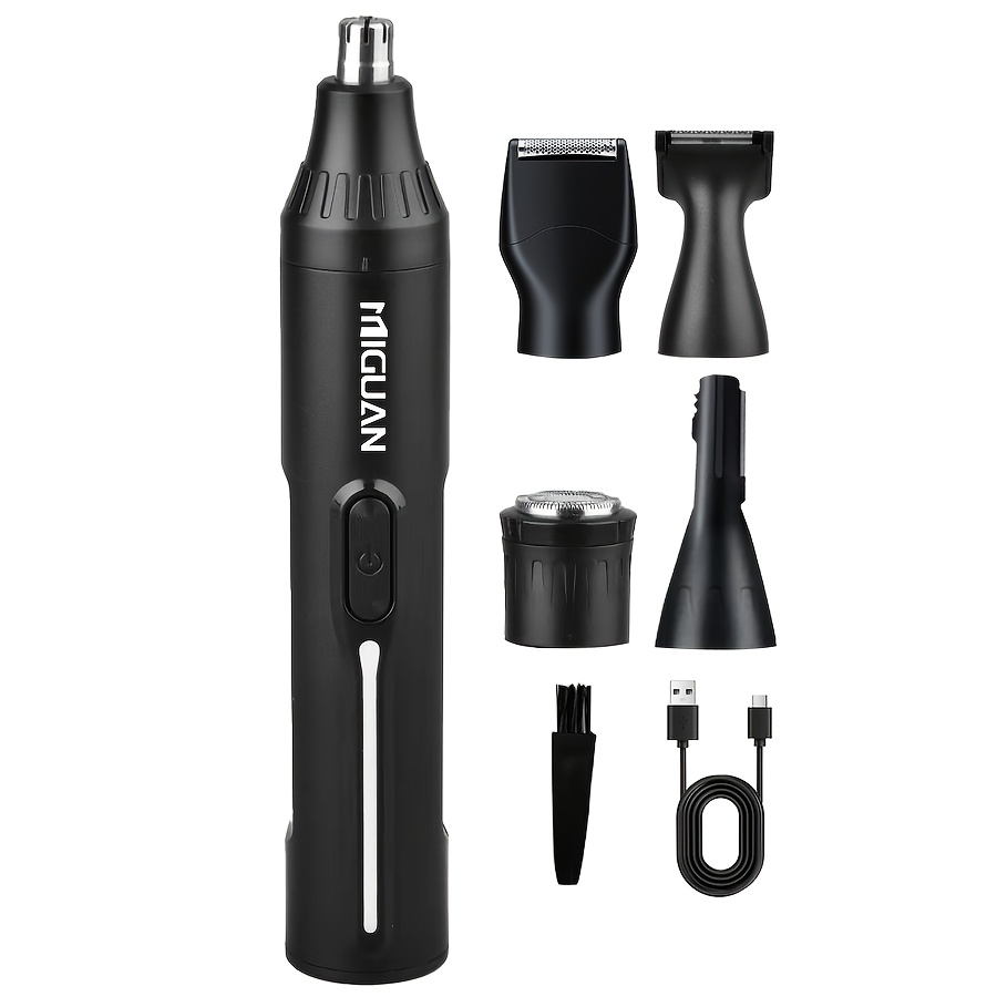 Miguan Kit: Usb-rechargeable Nose/ear Hair Trimmer, Beard Razor, Eyebrow Trimmer, Body Shaver - Portable Multi- Suitable For Men, & Gift For Personal Care ( Plastic)
