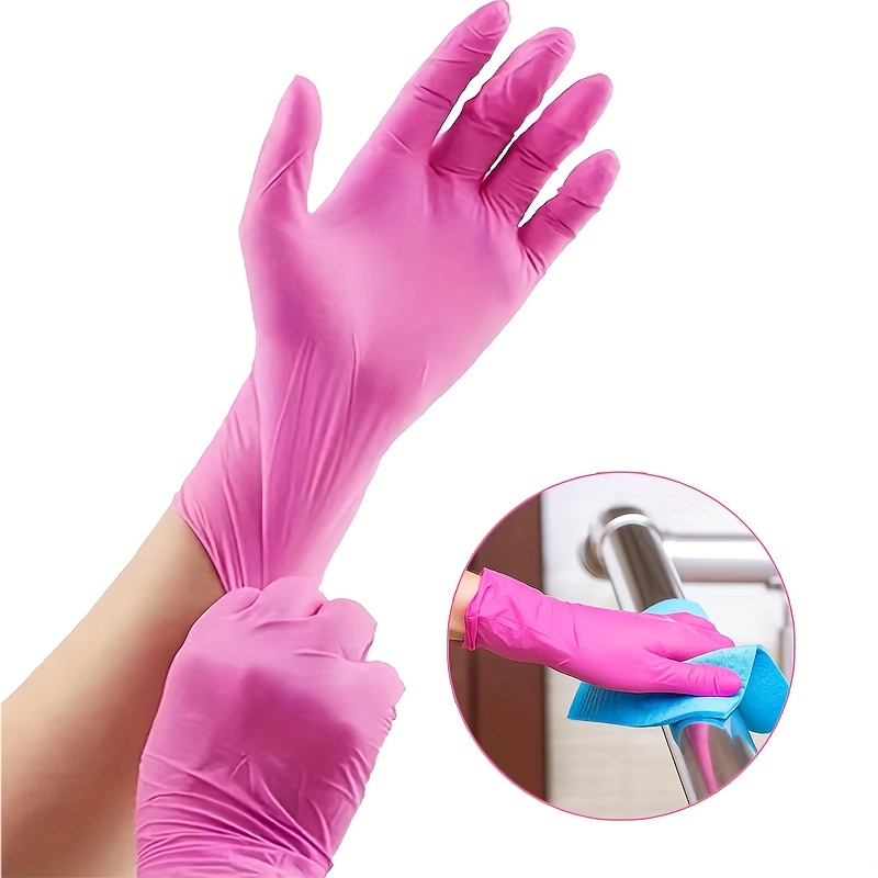 50pcs Disposable Black And Gloves, Disposable Gloves For Household Cleaning, 5 Mil, Suitable For Kitchen, Dishwashing, And Home Cleaning, Thick Gloves, Disposable Nitrile Gloves