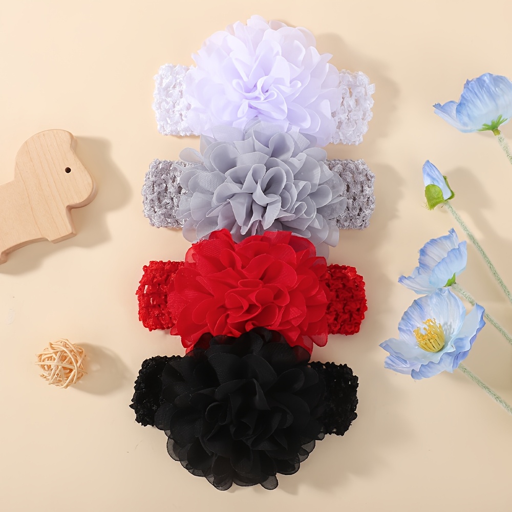 TEMU 4pcs Candy-colored Mesh Elastic Hair Bands, High-elastic Hair Bands, Suitable For Daily/party/gathering Use