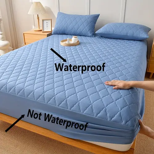 1 luxury soft comfortable waterproof mattress protector layered fitted sheet solid color bedding full cover mattress protector bedrooms and hotel rooms dorms single double beds light beige friendly breathable machine washable pillowcase not included