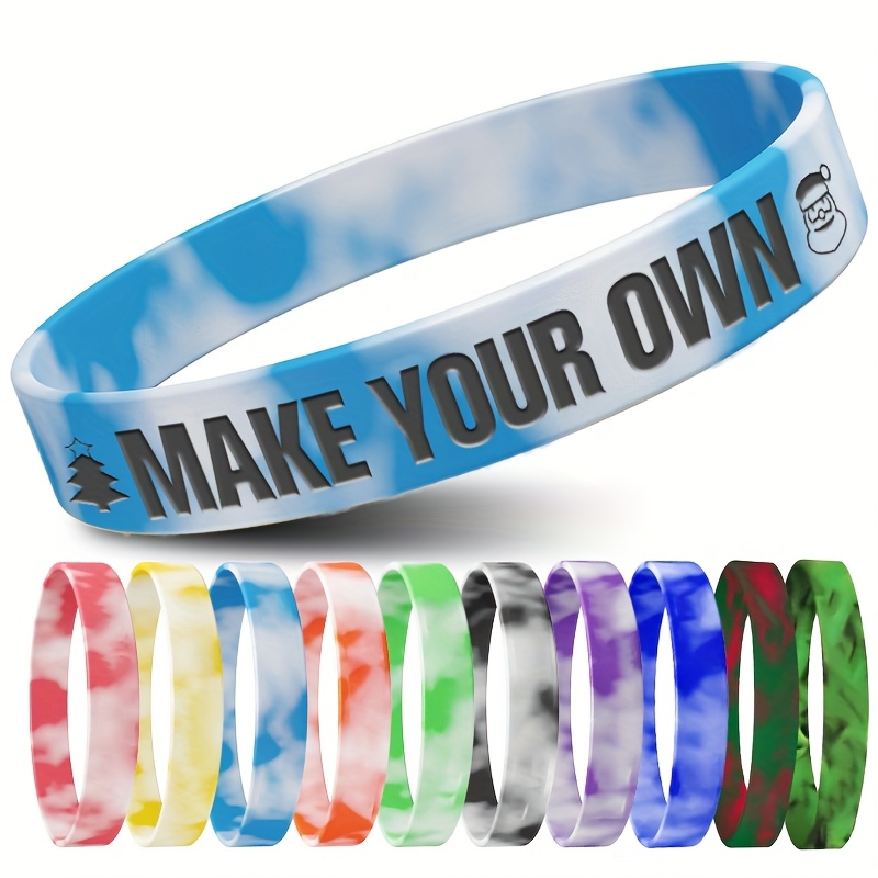 305pcs Custom Silicone Wristbands with Christmas Designs, Unisex Gift