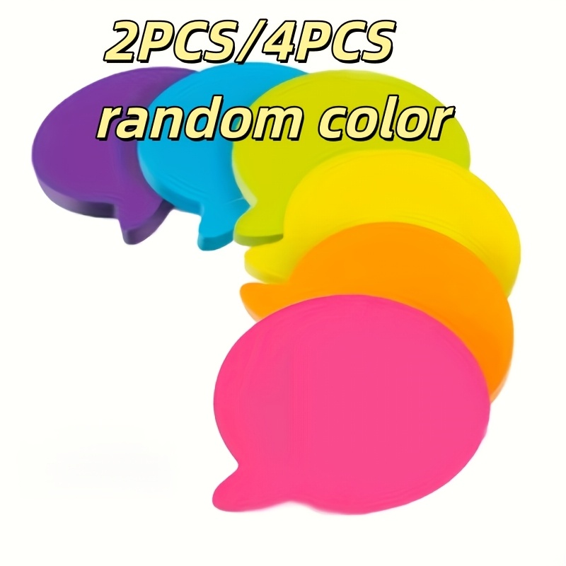 TEMU Random 2pcs/4pcs Colors Of Vibrant Self-adhesive Water Drop Sticky Notes, Suitable For Home, School, Office, Laptop, Refrigerator Bubble Memo