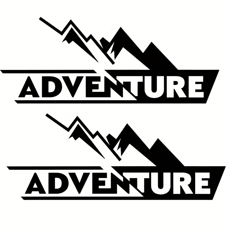 2pcs Creative Adventure Mountain Off-road Car Window Decoration Stickers, Car Window, Motorcycle Tank, Trunk Reflective Decor Stickers