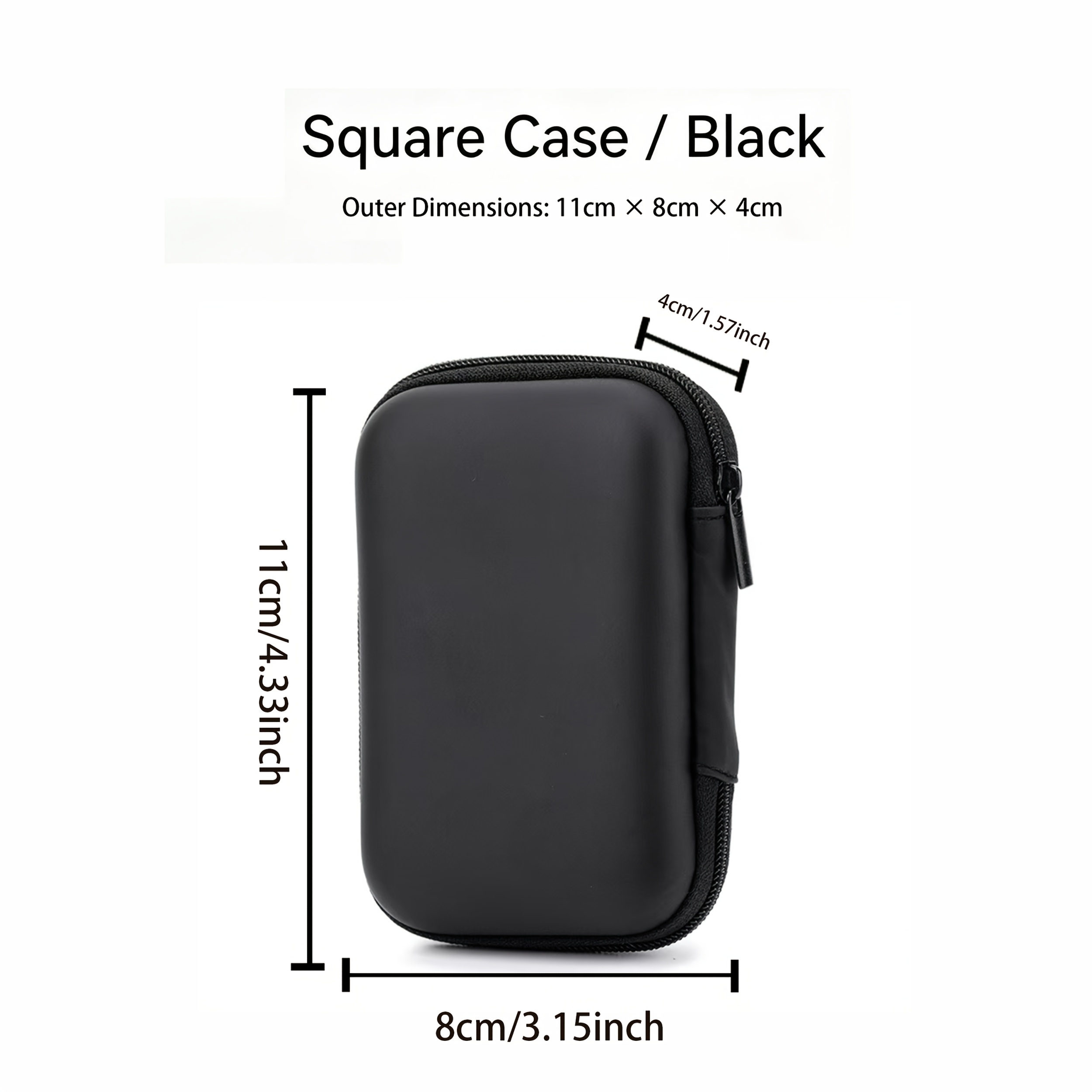 TEMU 1pc Hard Shell Headphone Pouch, Can Store Wireless/wired Headphones, Suitable For Office/travel Storage, In Backpack