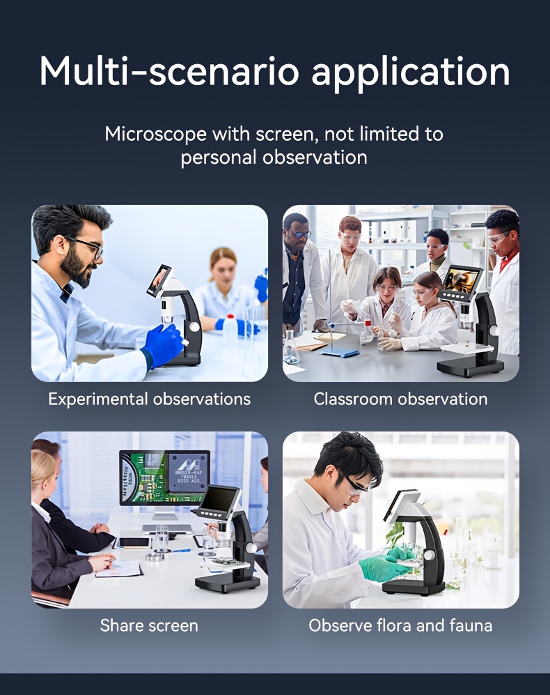 1000X Digitalmikroskop 8 LED Echtzeit-Rendering, Computermikroskop, Elektronen-Biologiemikroskop