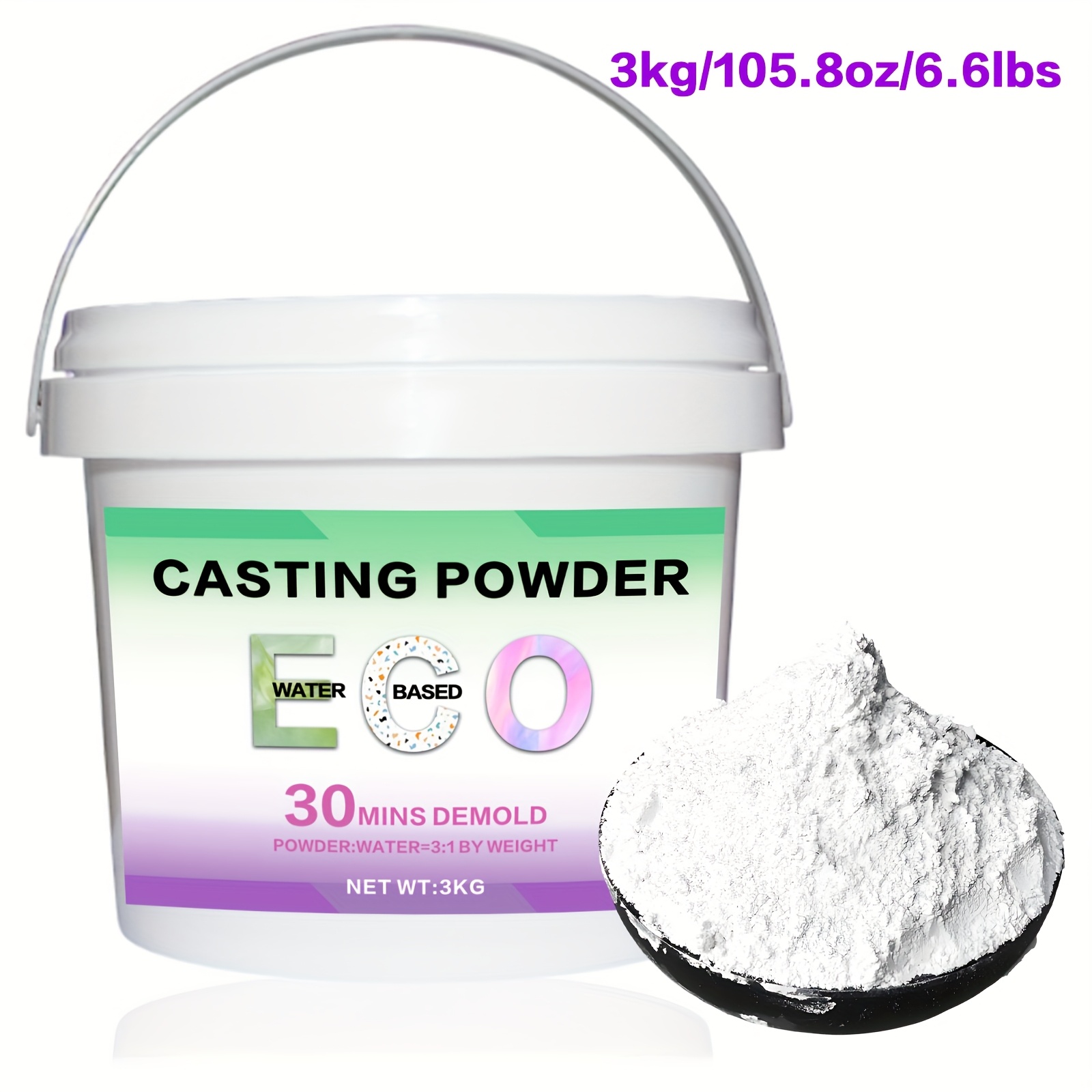 Image of 2kg/3kg Bucket Packaging Resin Casting Powder - , Bubble-free, Plaster, Suitable For Jewelry And Diy Crafts - High Quality, Perfect For And Concrete Projects