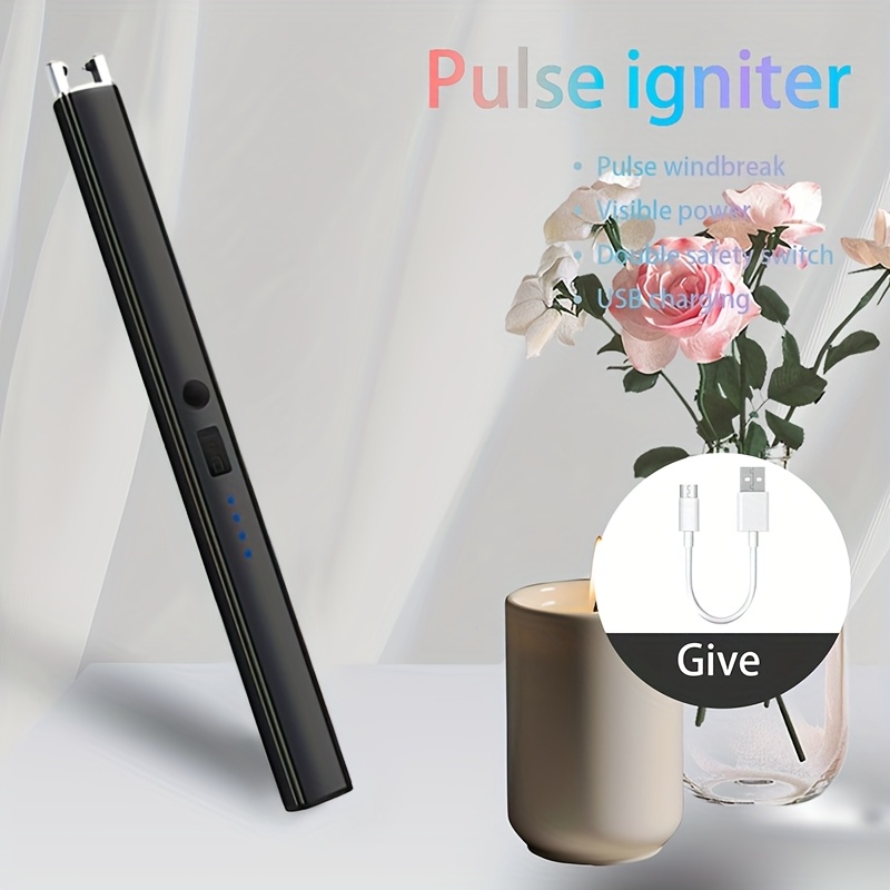 TEMU Encendedor recargable por USB, antiviento y sin llama, encendedor electrónico portátil multifuncional para regalos de Navidad, encendedor