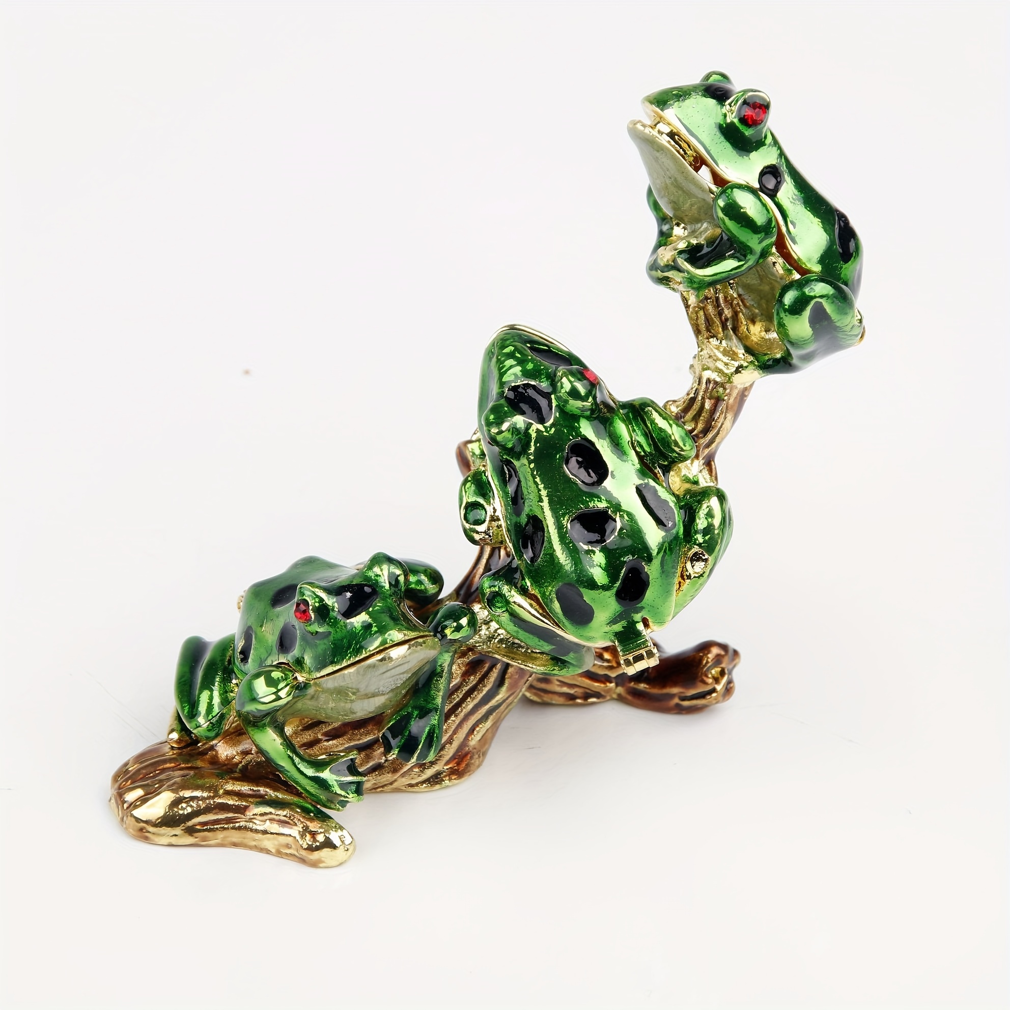 

Set Of 3 Decorative Frog Jewelry Boxes With Hinged Lids - Home Decor Gift