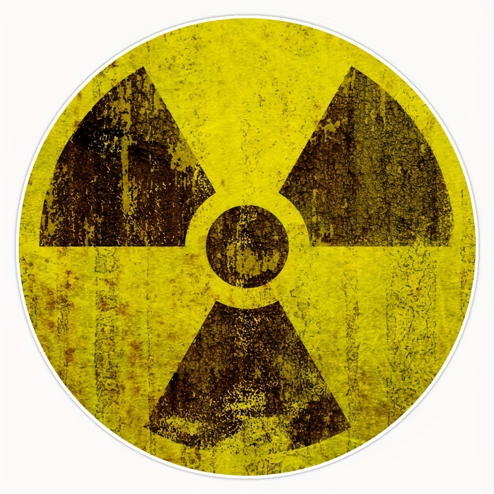 Car Waterproof Sticker Rusty Radiation Symbol Vinyl Decal For Laptop, Wall, Window, Bumper, Motorcycle