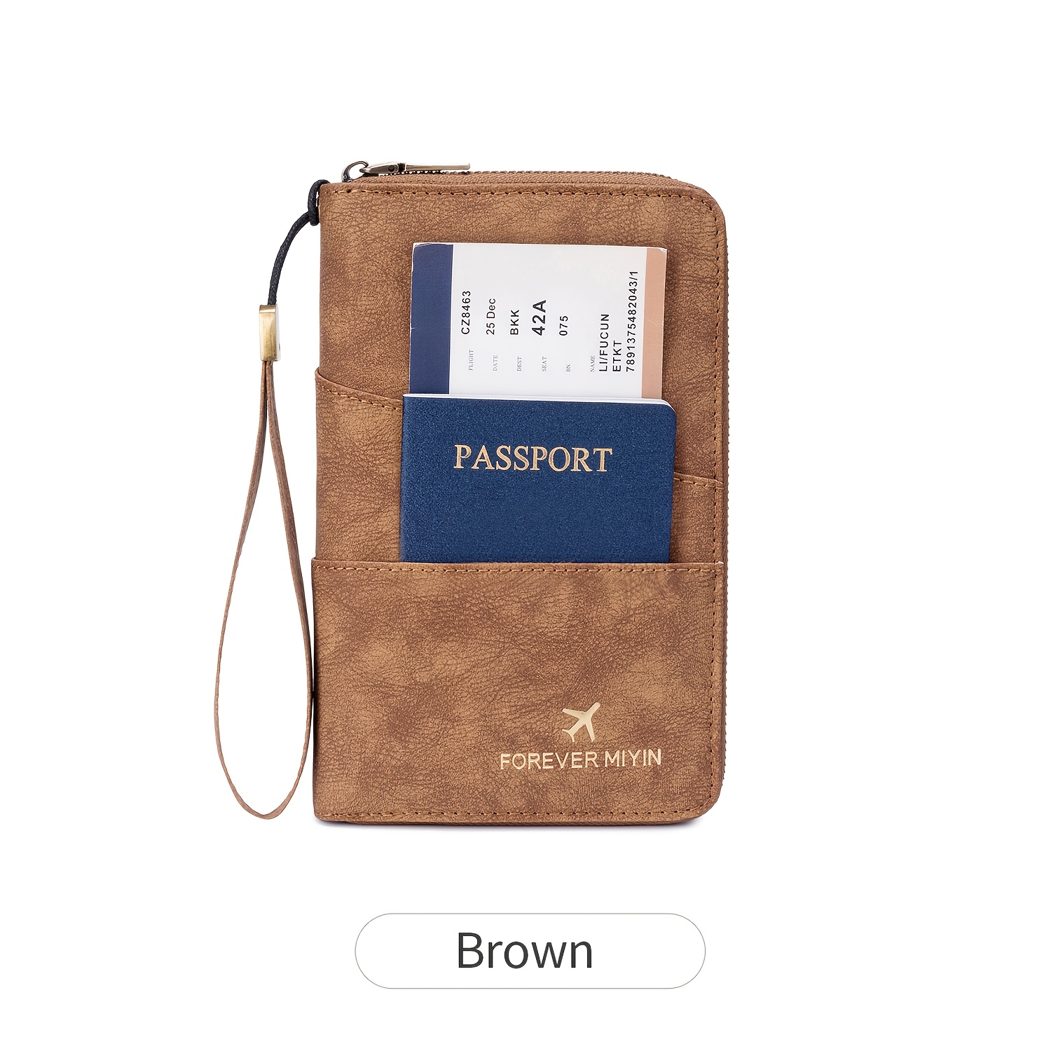 TEMU Rfid Anti-theft Large Capacity Multi-compartment Zipper Long Wallet, Family-style Passport Holder - Can Store Multiple , Cards, Cash, And