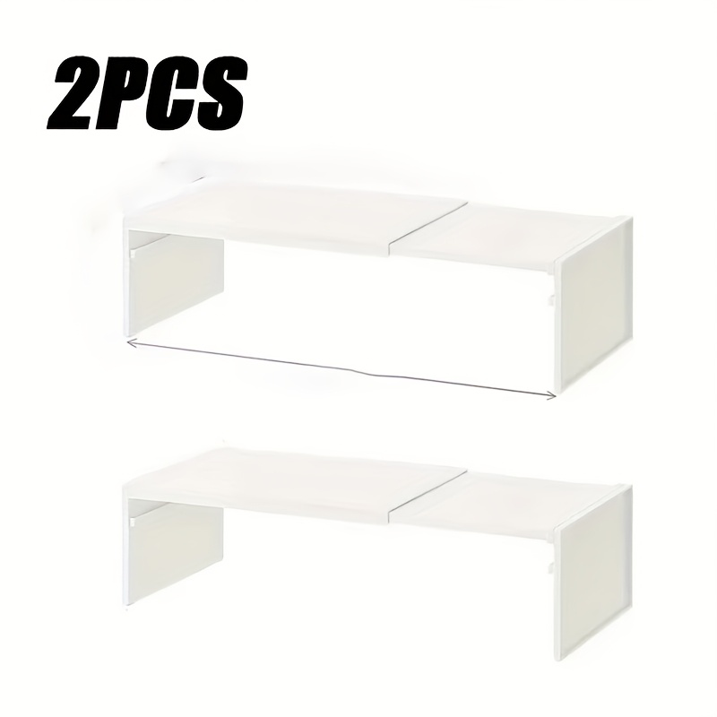 TEMU Étagère de rangement de cuisine extensible et réglable LDQ, blanche, organisateur à plusieurs niveaux réglables pour et plans de travail,