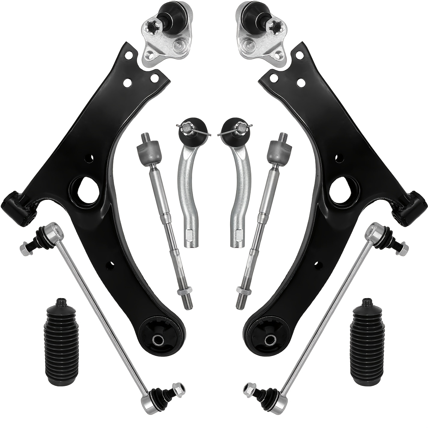 SCITOO 10-Piece Front Suspension Kit For Toyota Corolla 2003-2008 – Control Arms, Ball Joints, Tie Rod Ends, Sway Bar, Greasable 1 thumbnail image