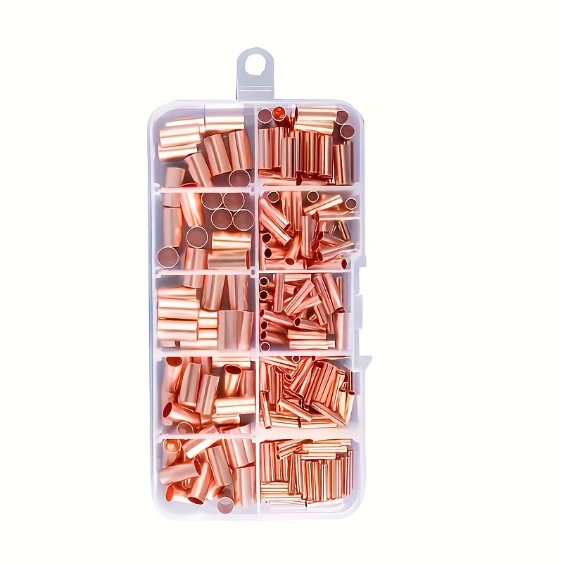 TEMU Kit de 250/262 tubes de raccordement en cuivre avec pince à sertir - Parfait pour les jonctions de fils et les -câbles !