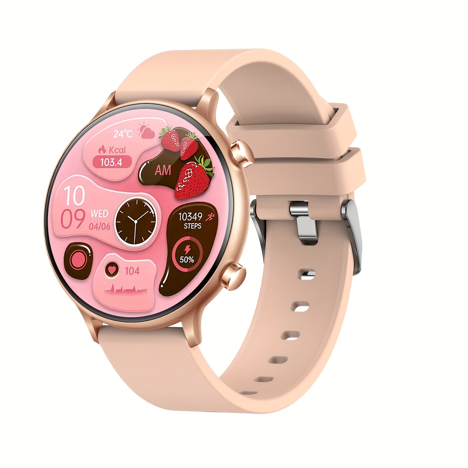 Reloj Inteligente Mujer, smartwatch,redondo,rosa de segunda mano
