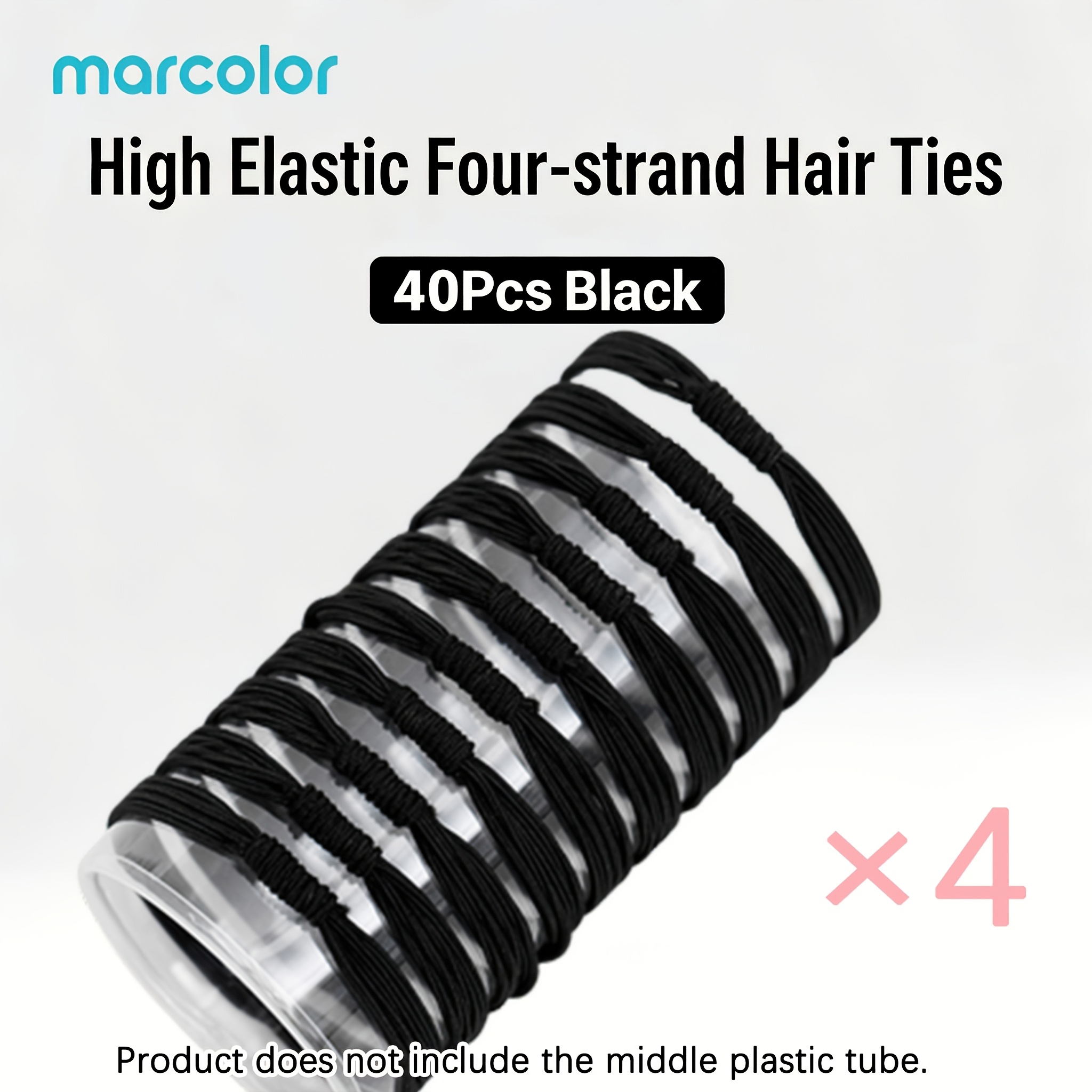 TEMU Marcolor 20/40pcs/set Black & Mixed -in-1 Fashion Hair Ties, Classic Korean Style Easy Elastic Hair Bands For Women