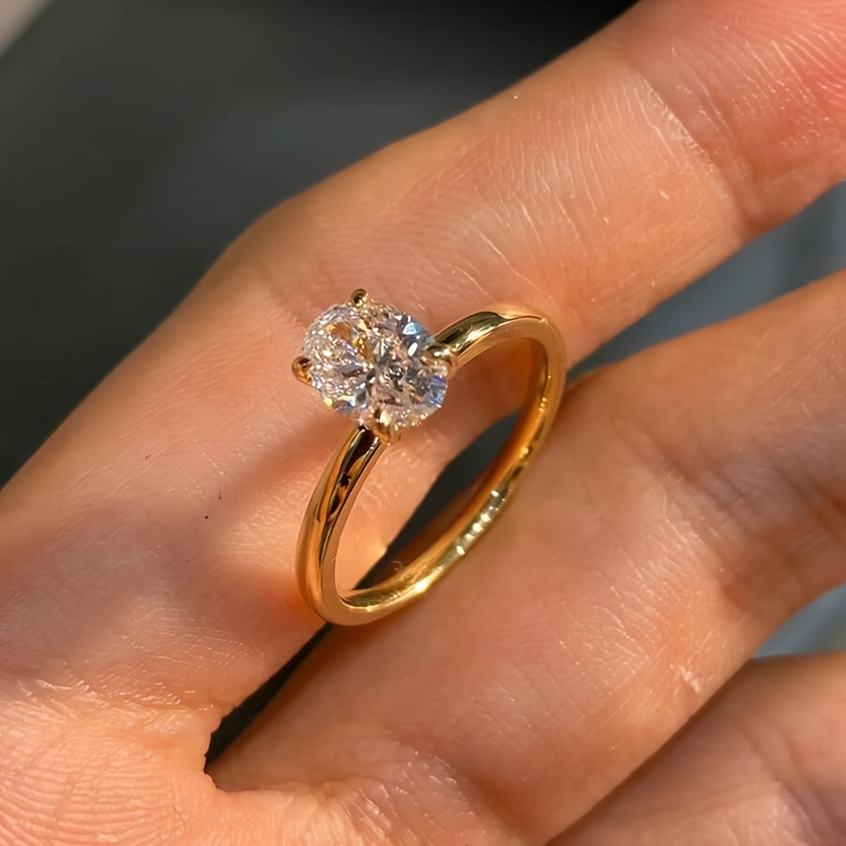 A Stylish, Sparkling Oval Engagement Ring, Wedding Ring, Teenager's Promise Ring, Eternal Ring, Fashion Jewelry Gift ( Scratches Are Normal)., For Teenager, For Teenager
