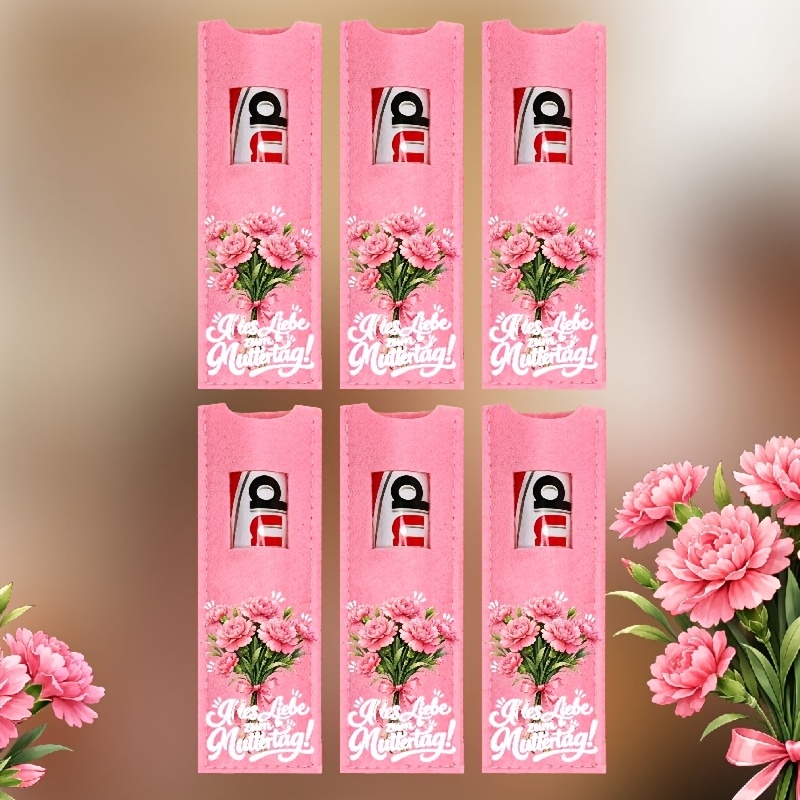 E-shop Geschenk für Sie/Ihn: 6er-Packung deutsche " zum Muttertag!" Filz-Geschenktüten, geeignet für Hochzeiten, Geburtstage, Taufen usw. - Filz- und