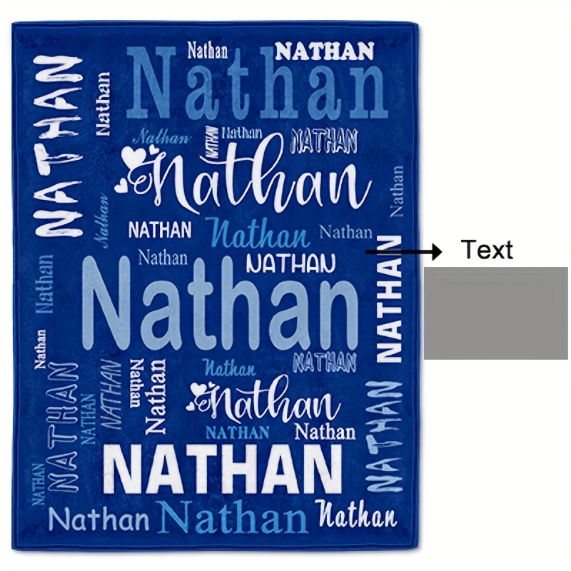 TEMU 1pc Personalized Blanket With Name, Customized Name Gift Blanket, Skin-friendly, 200-250gsm, Sofa, Nap, Office Use, Gift For , Family, Birthday,
