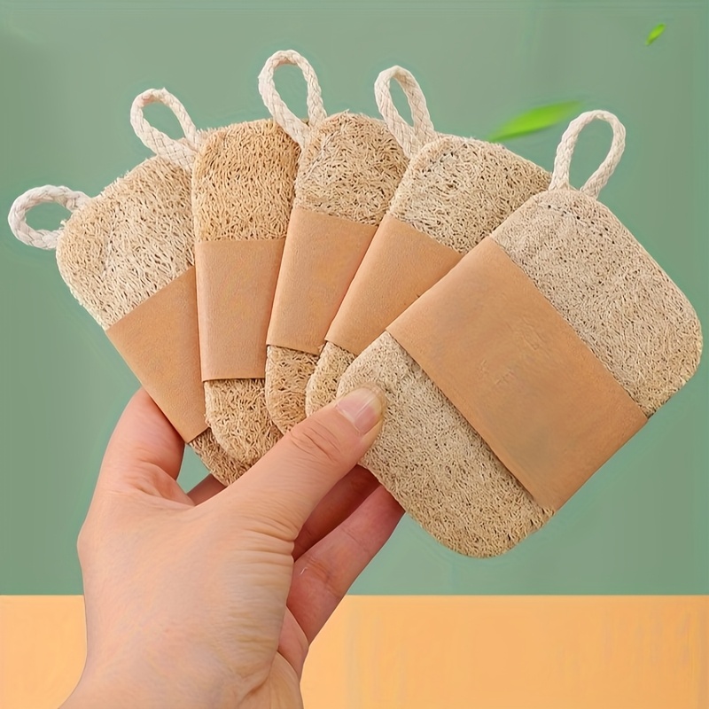 TEMU Natural Loofah, Loofah Pulp, Essential For Washing Pots And Dishes, Kitchen Cleaning Scouring Pad 5pcs/10pcs, Kitchen Essentials, Household