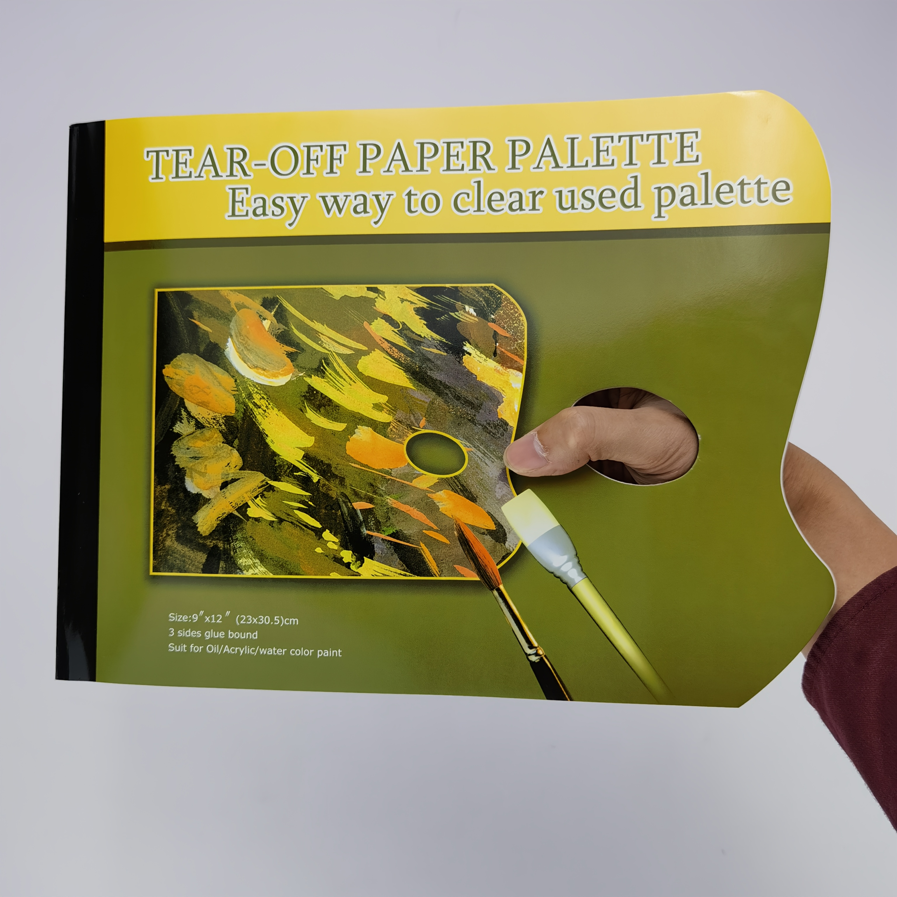 palette paper pigment pad size 9x12in 23x30 5cm 50g m 36 sheets per pad 80g   sheets per pad disposable acrylic mixing paper painting paper oil painting mixing watercolor mixing   bound each page is leak proof with a thumb hole