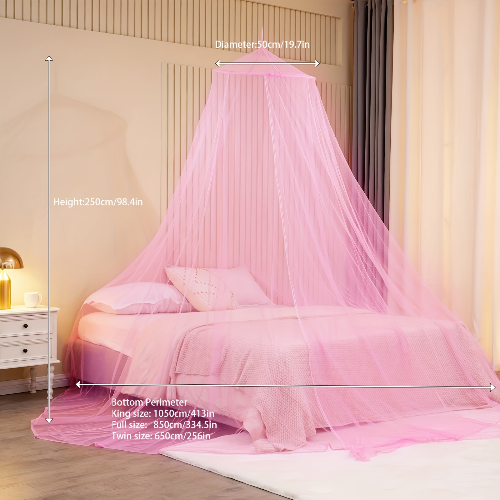 Fuschia Pink Mosquito Net Bed Canopy 