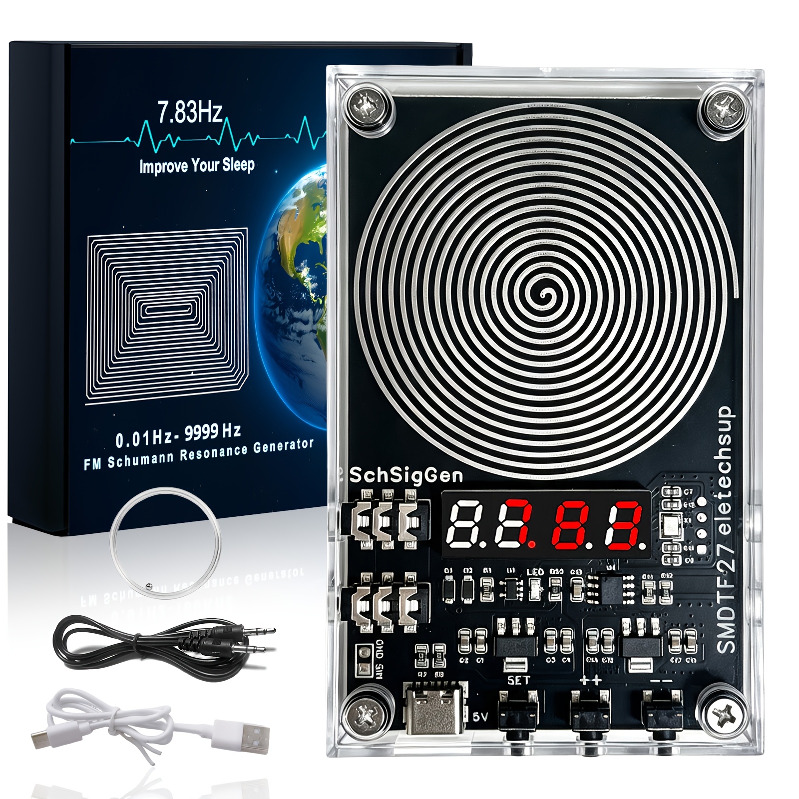 TEMU 7.83hz Schumann Resonance Generator|adjustable Frequency Range (0.01hz-9999hz) Schumann Generator|usb Sine Wave Generator, Frequency Audio