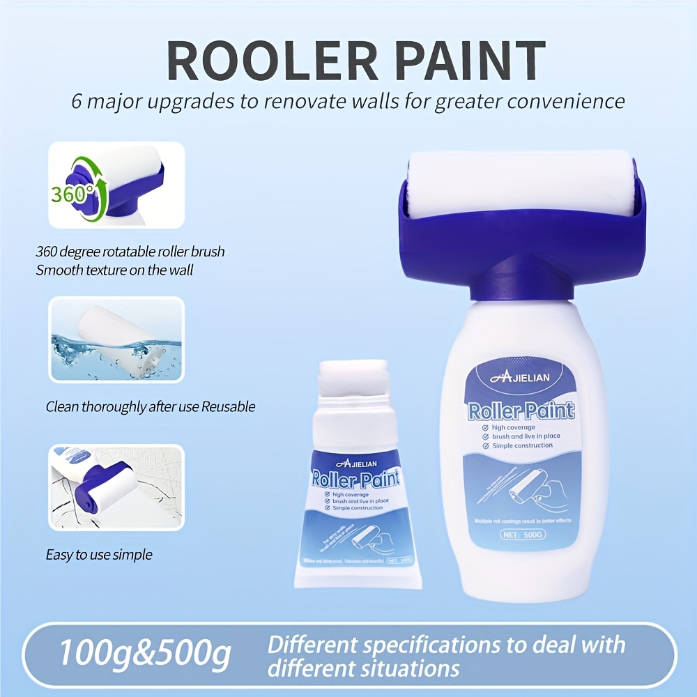 1pc diy wall repair paint kit with roller and removable brush head   wall filler for home decor renovation painting and maintenance 500g options versatile indoor outdoor wall paint tool Product details 1