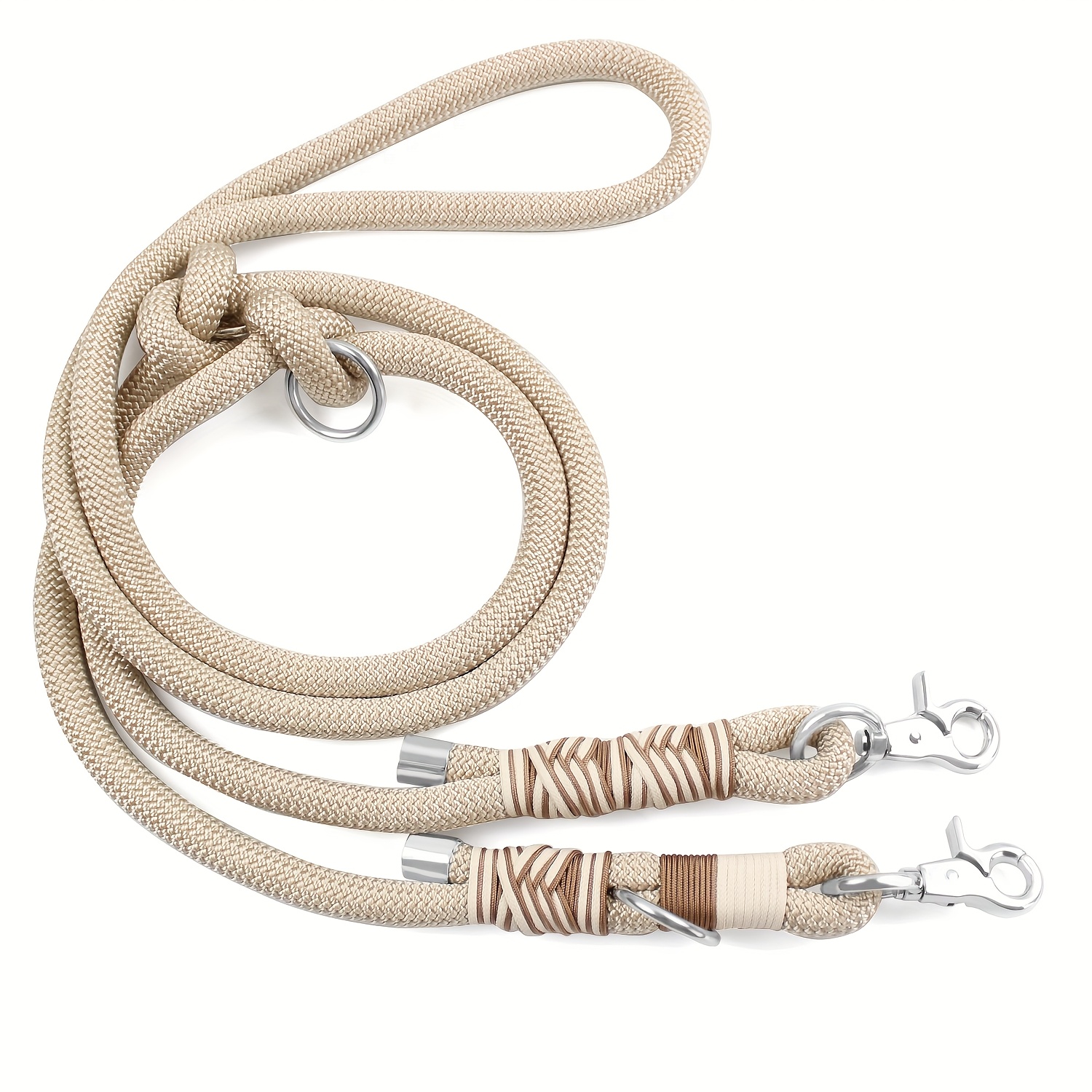 Image of Dual Dog Leash - Adjustable Nylon Waist Belt For Running & Walking, Fit For Small To Large Breeds