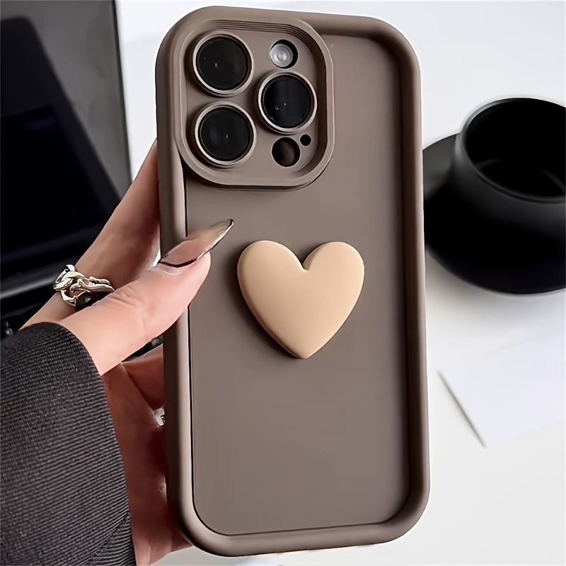 

Heartwarming 3d Korean Heart Phone Case Shockproof Candy-colored Adorable Design For Iphone 11 12 13 14 15 16 Pro Max Xr X Xs Max 8 7 Plus Models Trendy