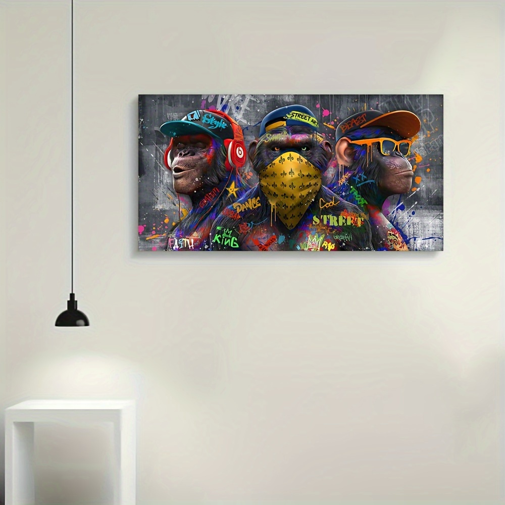 Monkey Wall Art Canvas Poster Print Room Decor Picture - Temu