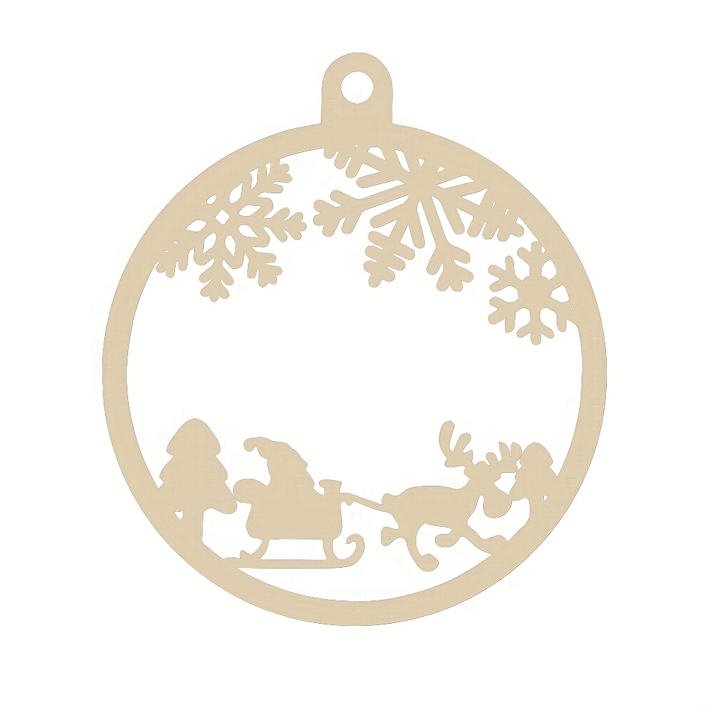 TEMU Lot de 5 décorations de Noël personnalisées en bois, boules de sapin personnalisées, style rustique peint à , décoration à suspendre avec nom en