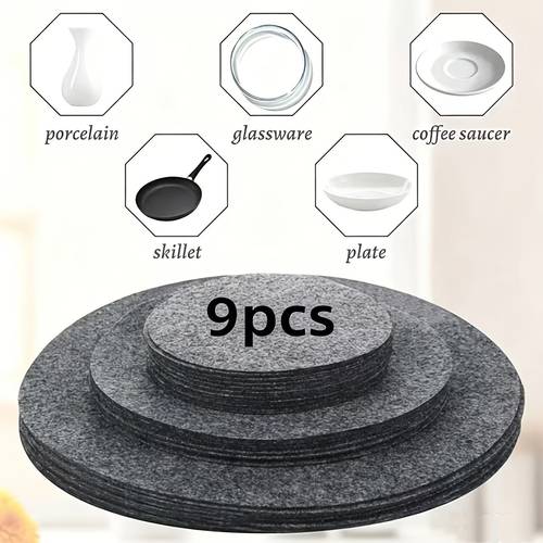 9pcs set heat resistant 3 size combinations non slip heat resistant scratch resistant kitchen essential stackable for storage protective pads specifically for non stick cookware cookware accessories only the accessories are