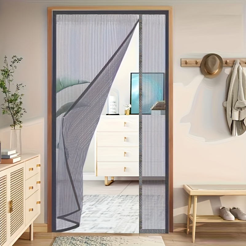 1pc side opening mosquito door curtain reversible for left or   opening summer magnetic mesh screen curtain household screen door quiet and   suitable for living room and bedroom