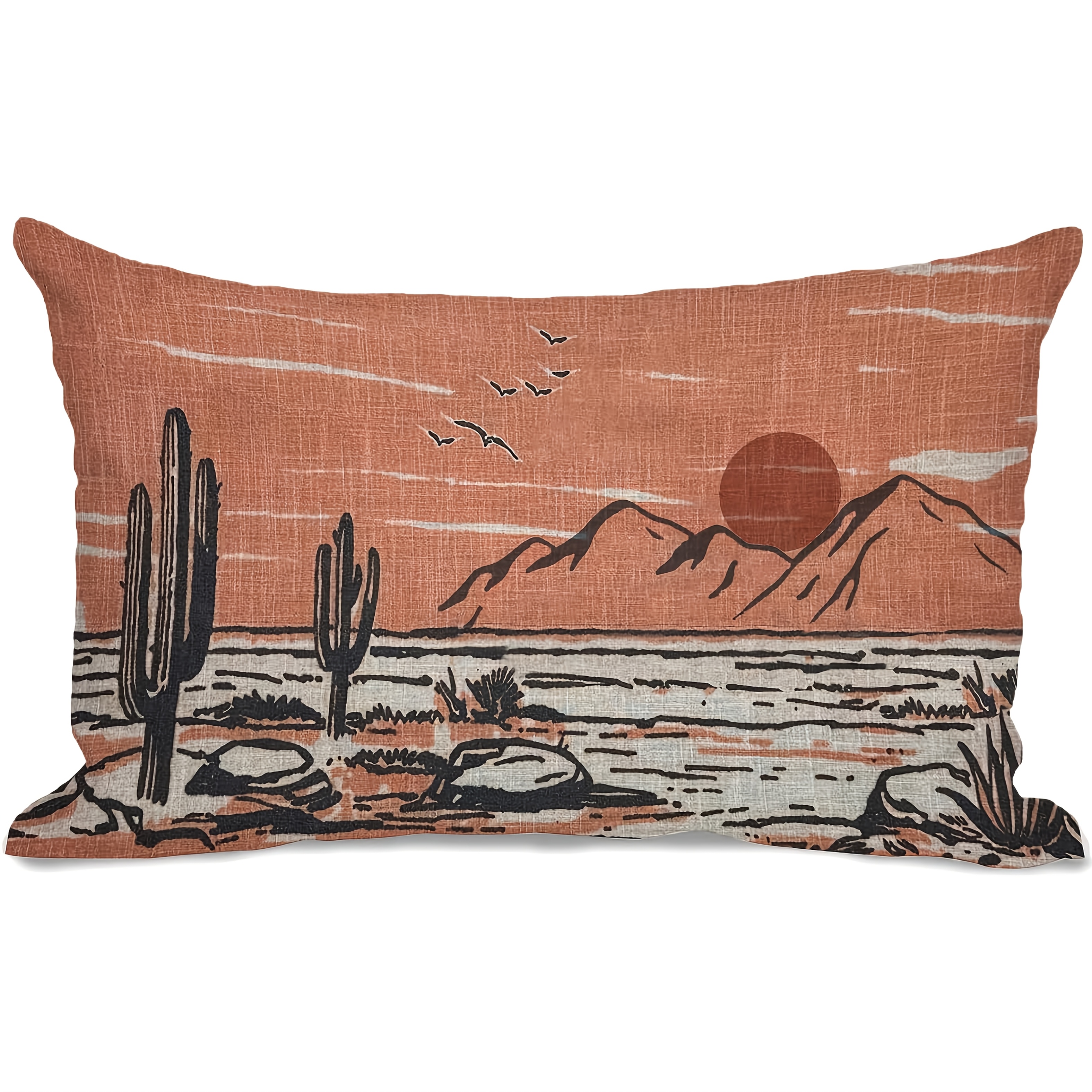 TEMU 1pc, Summer Lumbar Decorative Rectangle Pillow Cover 12 X 20, Porch Patio Outdoor Pillowcase, Seasonal Farmhouse Sofa Couch Cushion Case Home