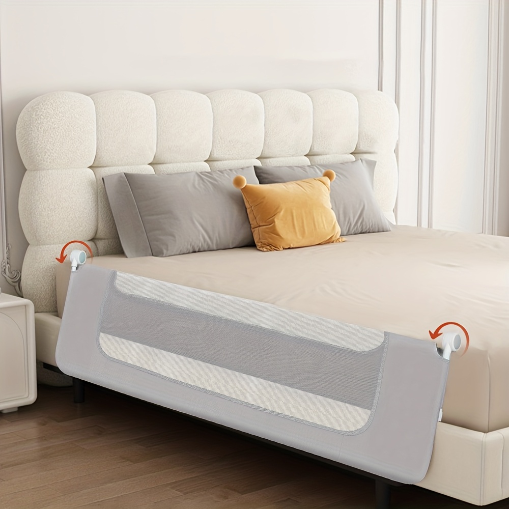 Image of Adjustable Bed Handrail For Adults And Seniors, 180cm Long With Non-slip Base, Designed To Assist In Getting In And Bed Easily, Featuring A Foldable Design