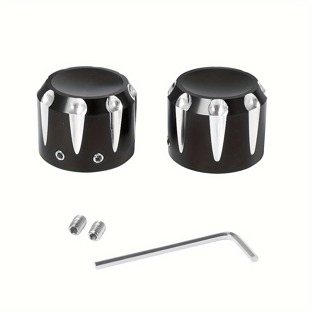 2pcs Motorcycle Cnc Front Axle Nut Cap Bolts, Fit For Sportsters Electra Street Glides