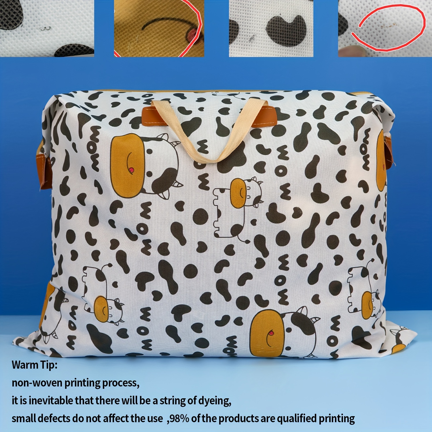 TEMU 1pc Large Capacity Moisture-proof Storage Bag, Multifunctional Quilt And Clothes Organizer For Home And Outdoor, Durable And Portable Luggage Bag