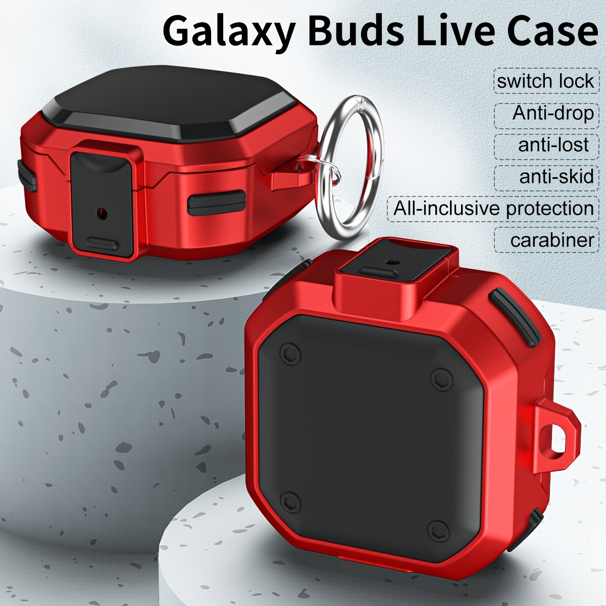 

Mechanical Protective Case Cover Fit For Samsung Wireless Earphone Lock Protective Sheath Shockproof With Buckle