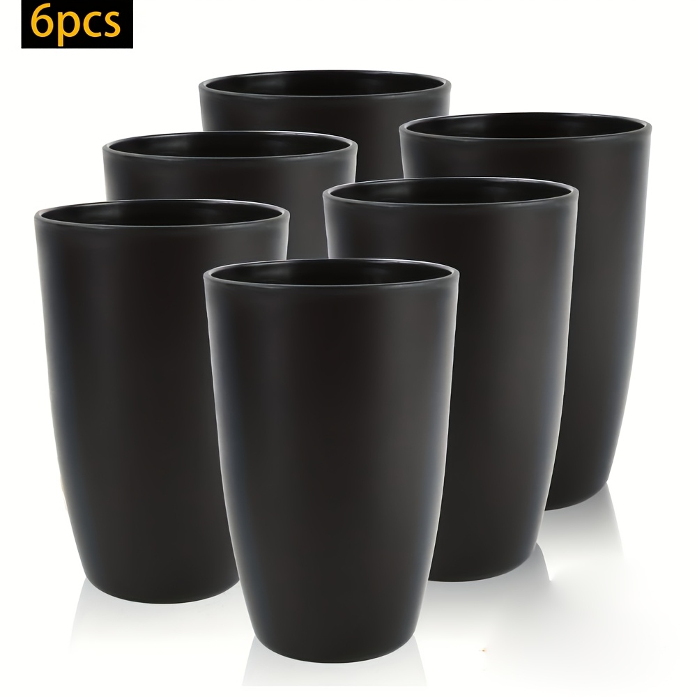 6pcs Unbreakable Pp Cups, Drinking Glasses, Durable And Stackable For Coffee, Juice, And Water. Lightweight, Ideal For Camping, Picnics, Rvs, And Dorm Life. Dishwasher And Microwave Safe