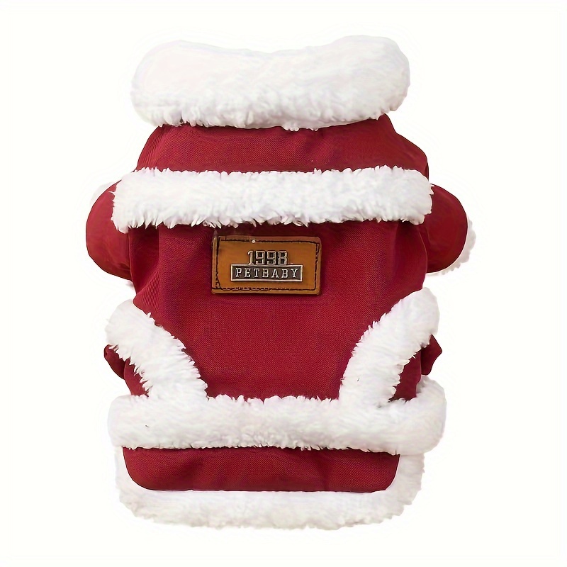 Santa Claus Pet Vest, Cozy Knitted Dog Jacket, Dog Coat For Small To Medium Breeds, , Easy Button Closure, Polyester Fleece, Cute Christmas Pet Apparel