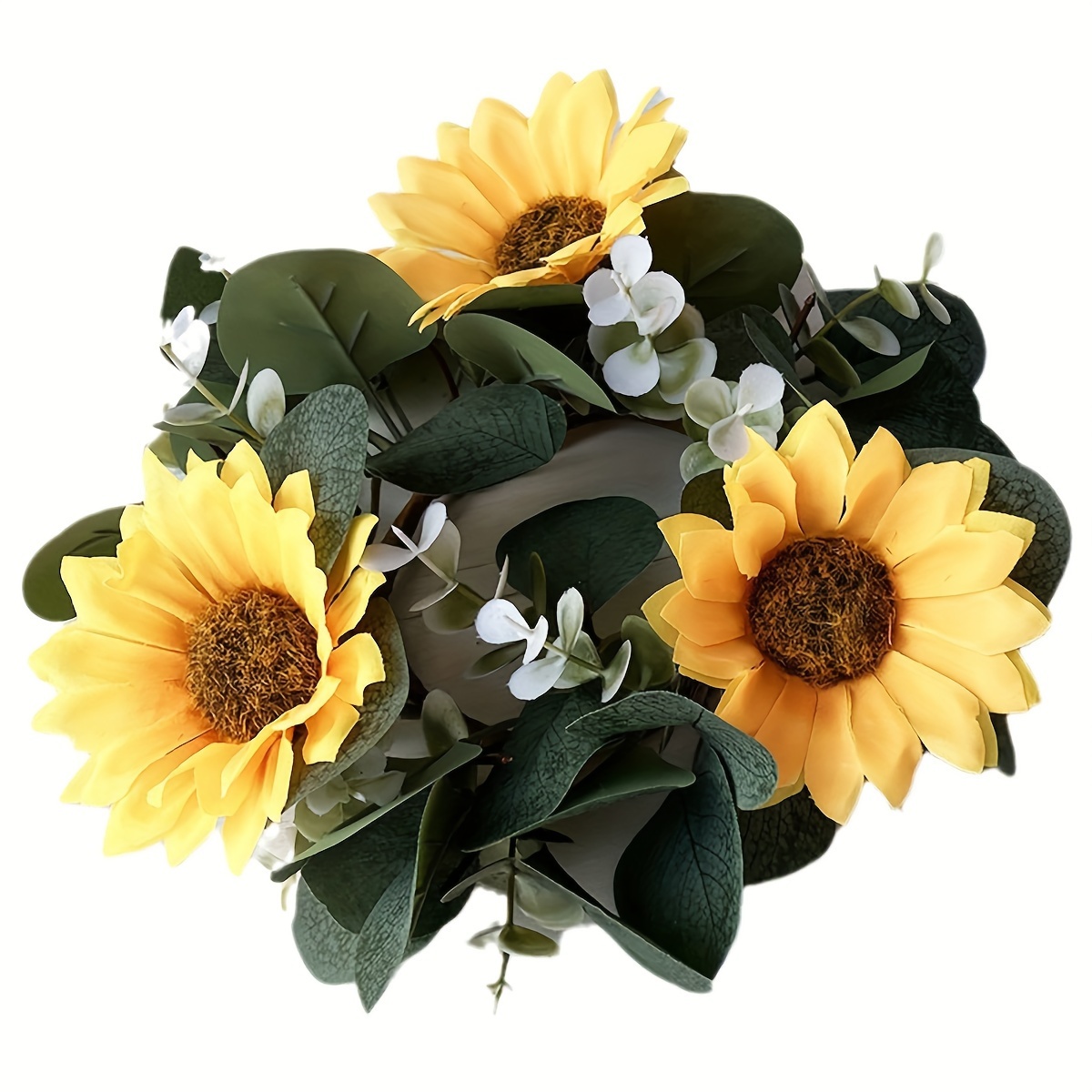 

1pc, Artificial Sunflower Candle Ring Wreath, Pillar Candle Lantern Wreath, Wedding Centerpieces, Party Home Table Decorations, Valentine's Day Dinner Decorations To Add Elegance To The Table