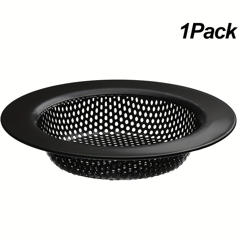 TEMU 1/2pcs Black Stainless Steel Kitchen Sink Strainer - Anti-clogging Mesh Design, Rust-resistant And Easy To Clean, Suitable For Most Drains,