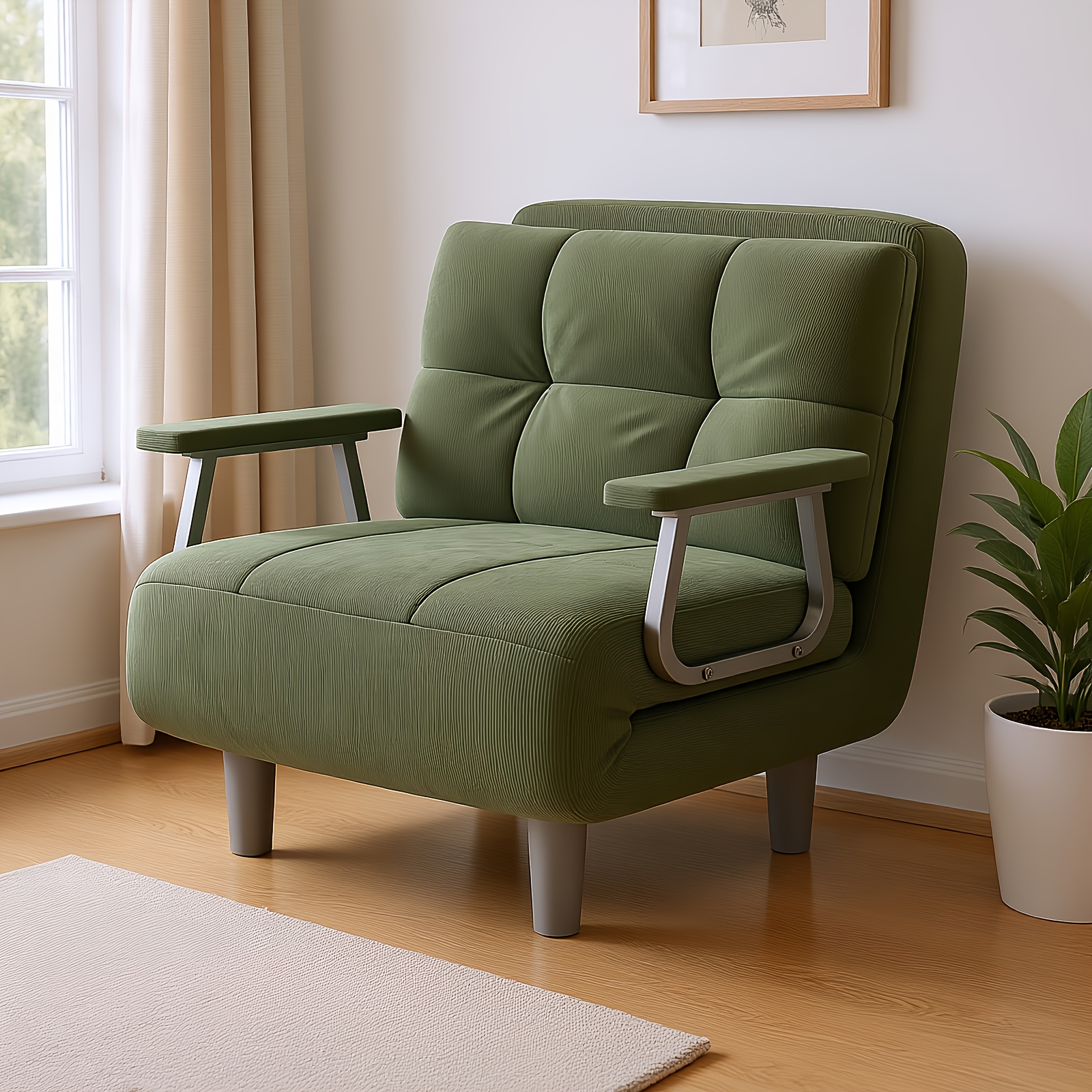 single sofa bed corduroy material foldable 12kg strong load bearing easy to move suitable for bedroom and living room   in multiple versatile colors size 68   cm